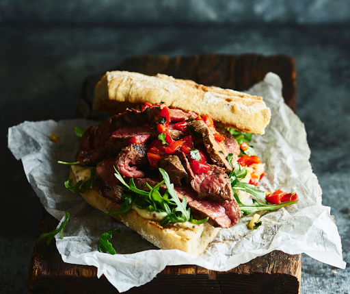 The Ultimate Steak Sandwich with Arugula and Pesto - Our Salty Kitchen